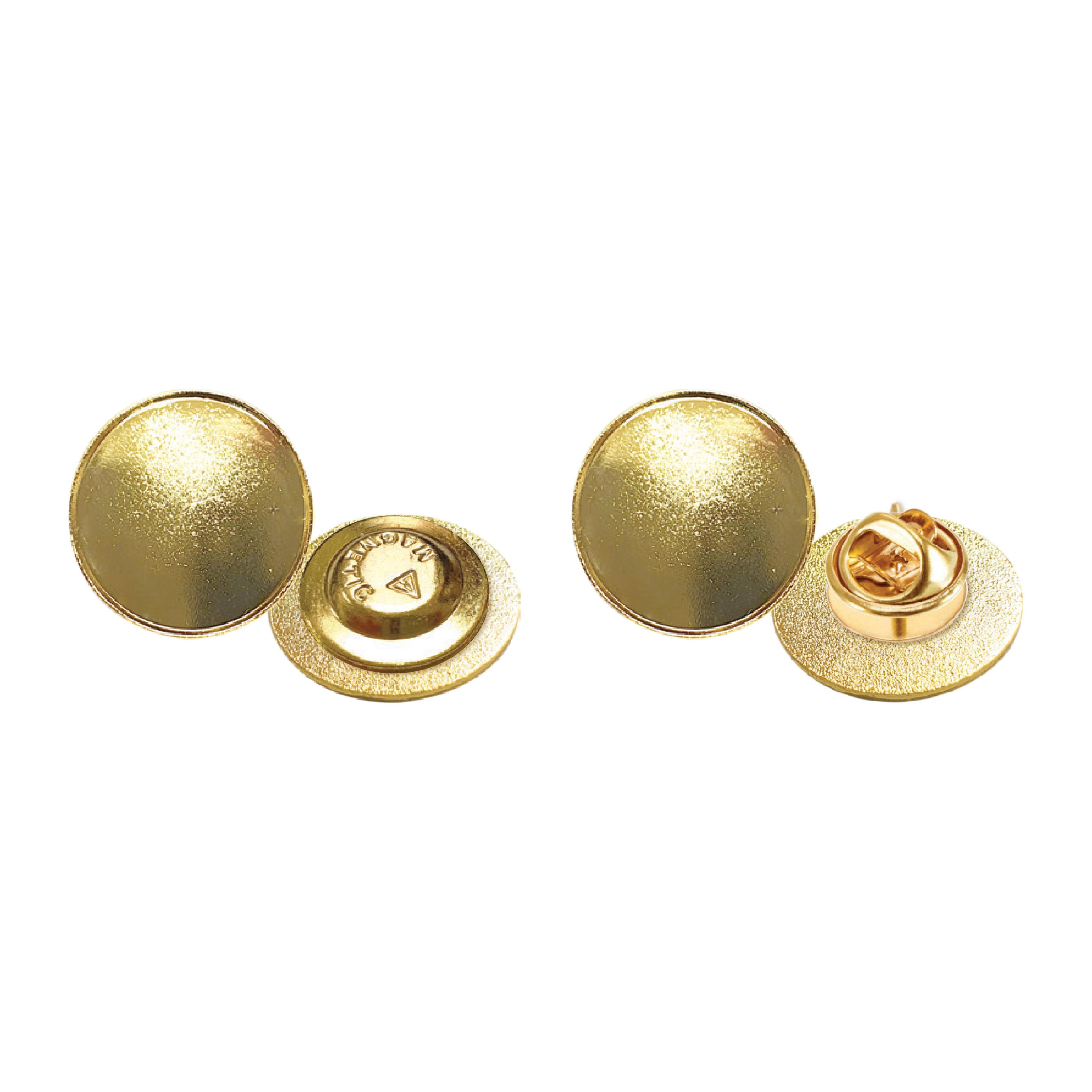 Round Shaped Gold Metal Badges Size 20mm with Logo